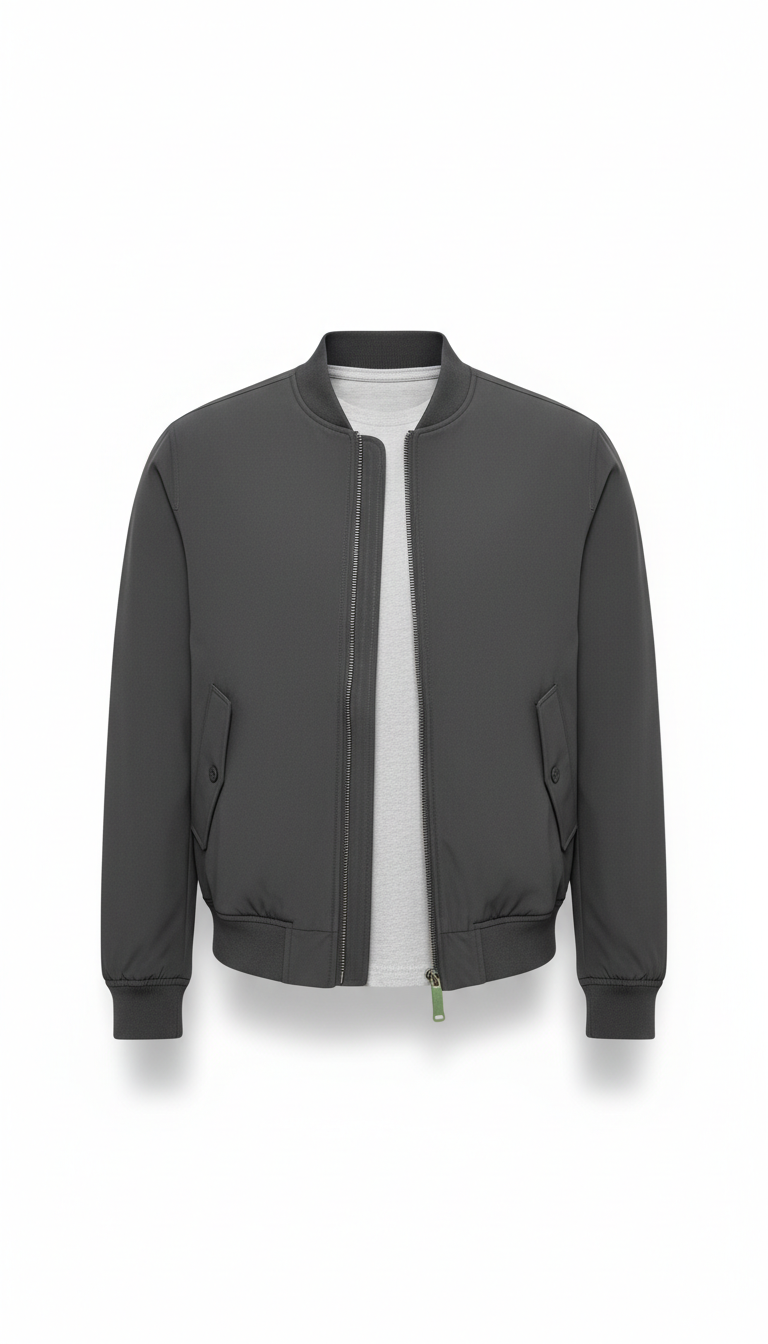 Charcoal Technical Bomber Jacket